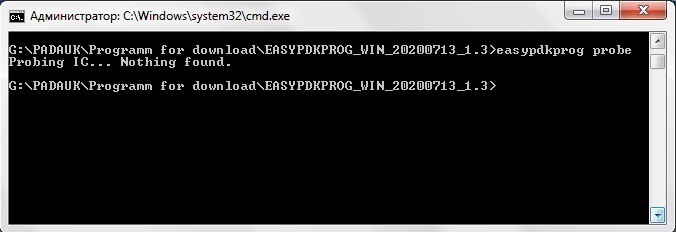 程序easypdkprog的答案,以防她看到程序員:“探測IC...“什么都沒發現”